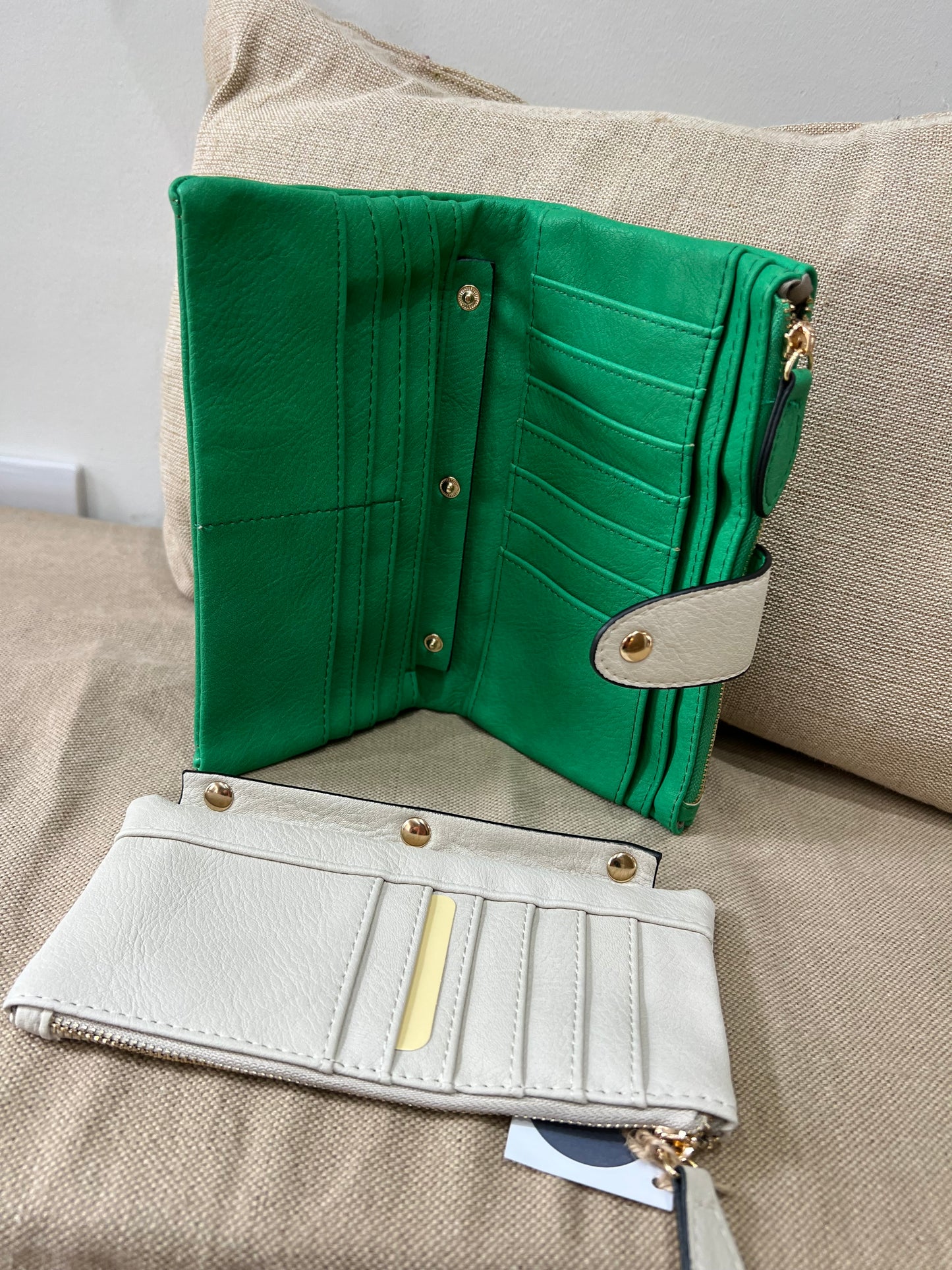 All-In-One Purse - Green/Cream