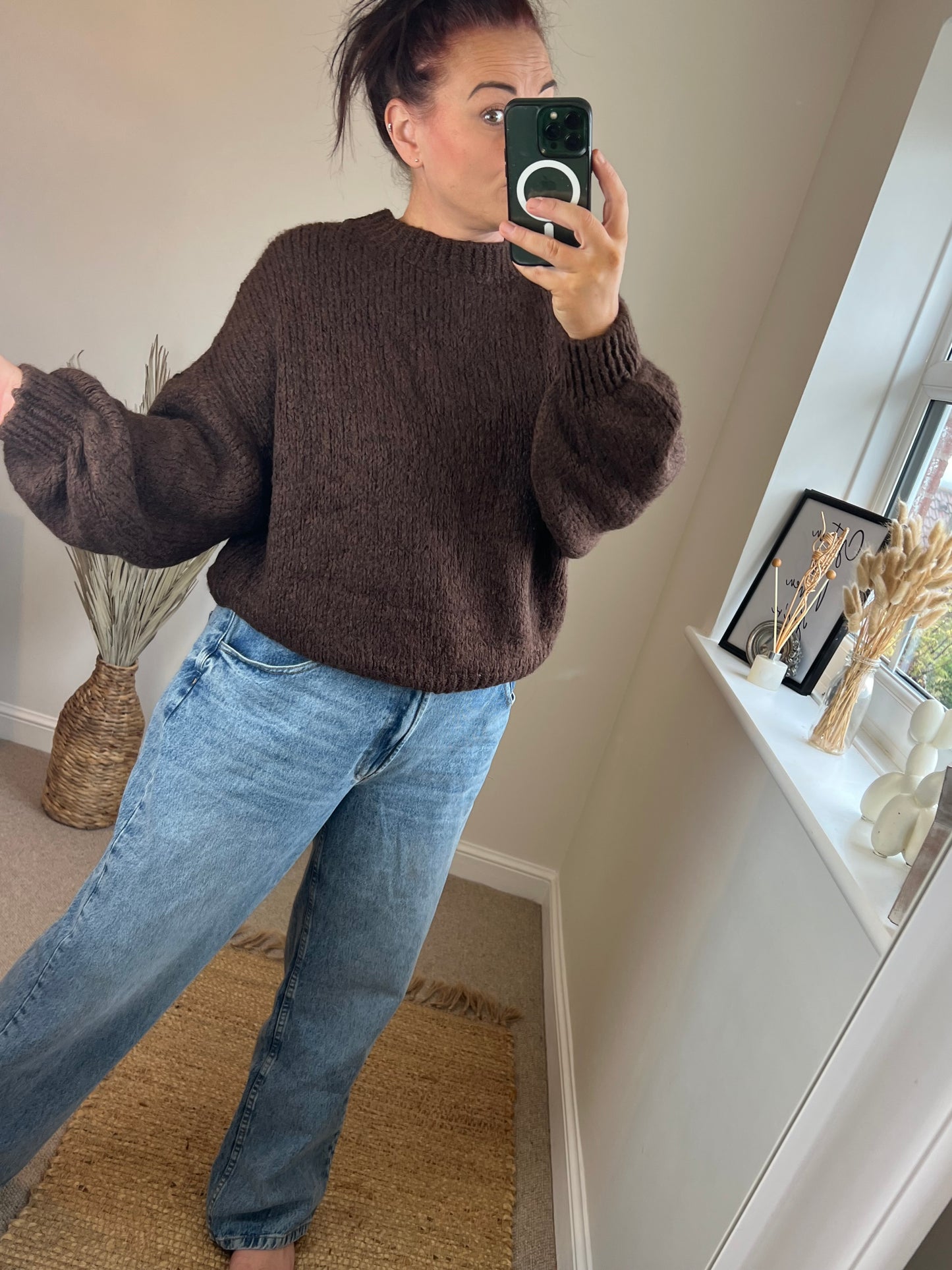 Crew Neck Jumper - Chocolate