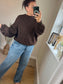 Crew Neck Jumper - Chocolate