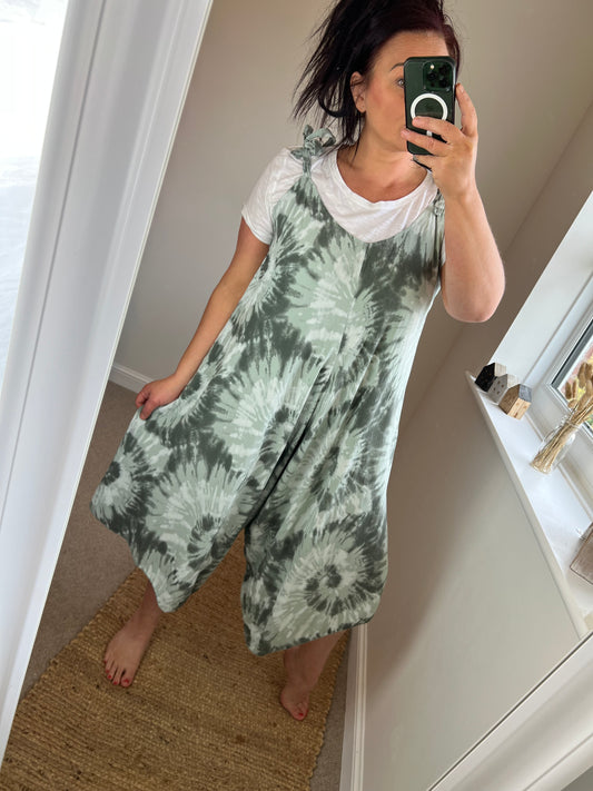 Tie Dye Jumpsuit - Khaki
