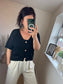 Fine Knit Cardigan - Black