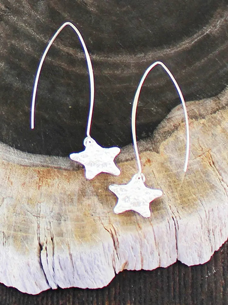 Suzie Blue Silver Plated Star Earrings