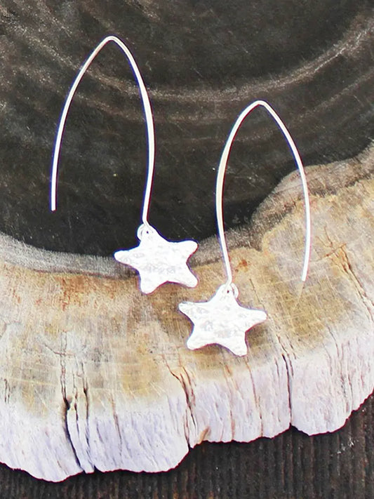 Suzie Blue Silver Plated Star Earrings