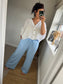 Wide Leg Trousers - Light Blue