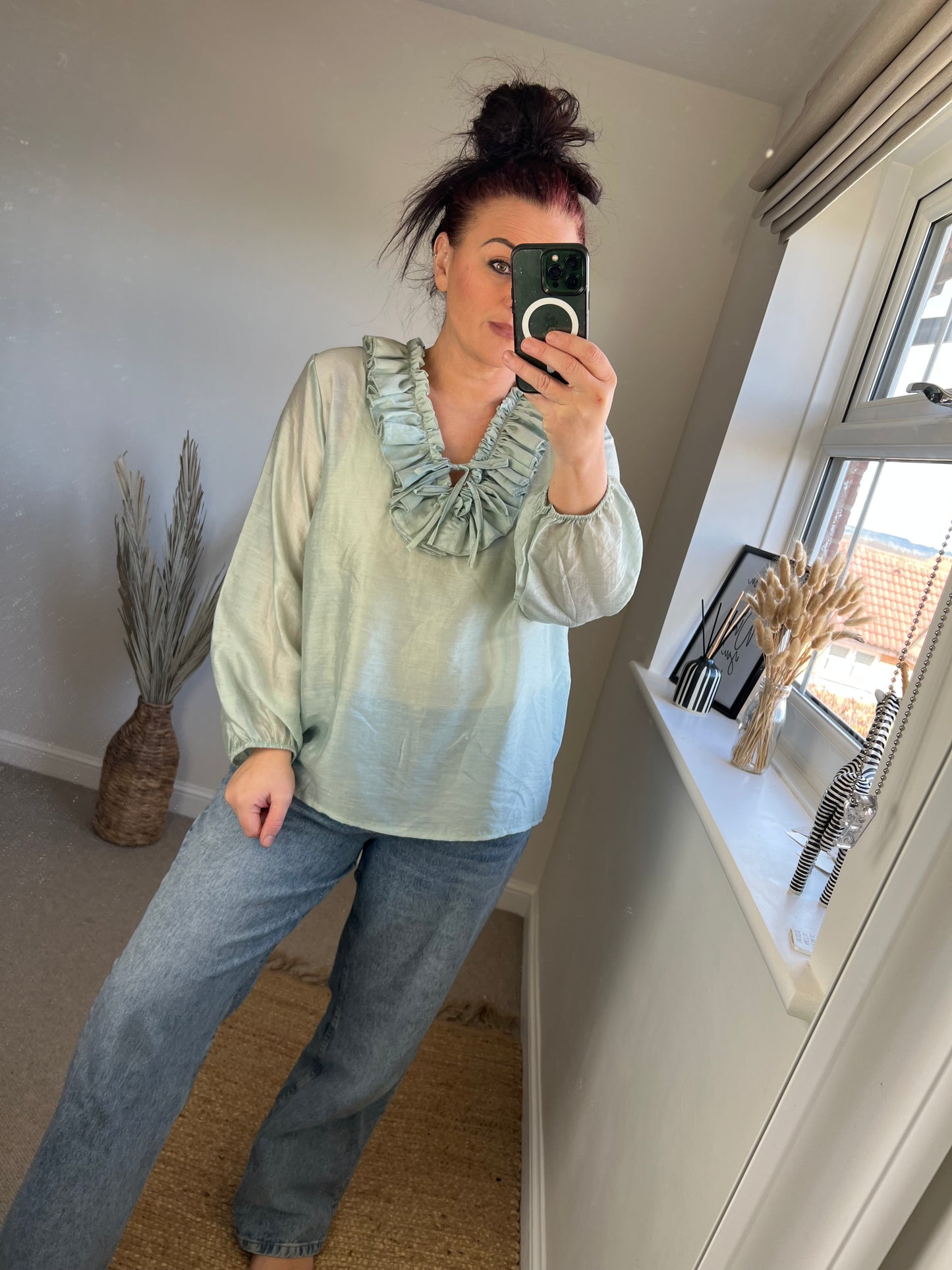 Ruffle Shirt - Sage