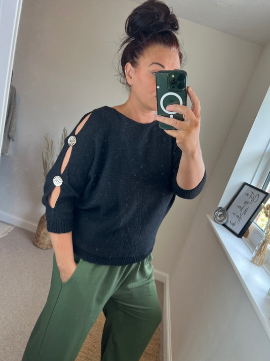 Open Sleeve Jumper - Black