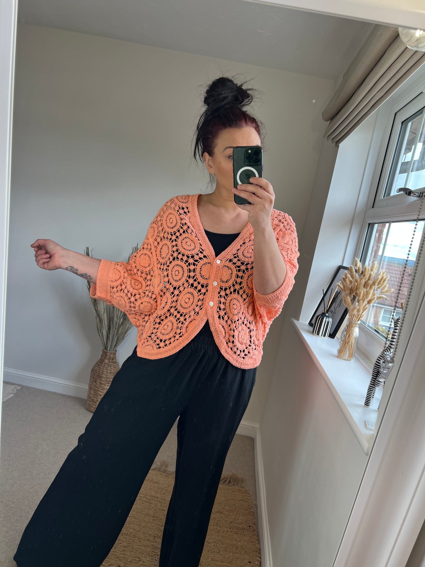 Crochet Cardi - Coral