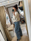 Collarless Bomber Jacket - Cream