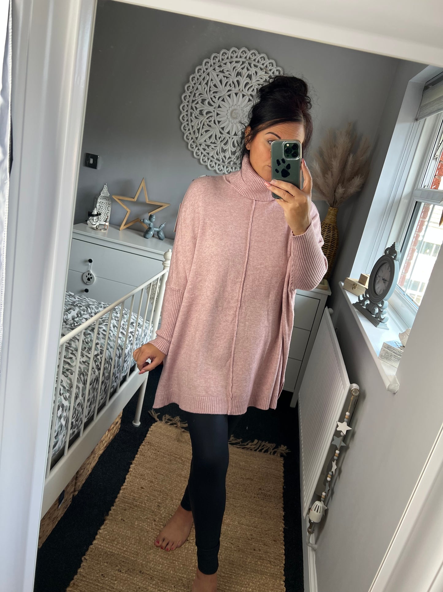 Roll Neck Jumper - Blush