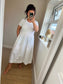 Fit & Flare Midi Dress with Pockets - White