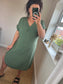 Tie Shirt Dress - Khaki