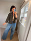 Military Denim Jacket - Chocolate