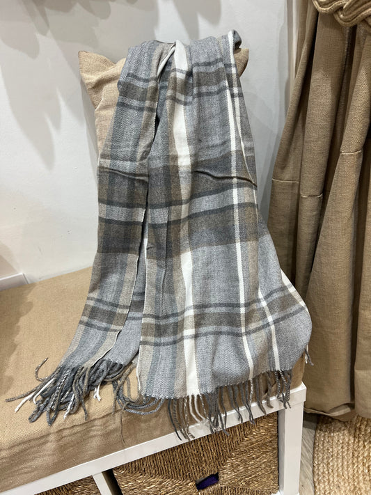 Medium Scarf - Grey Check