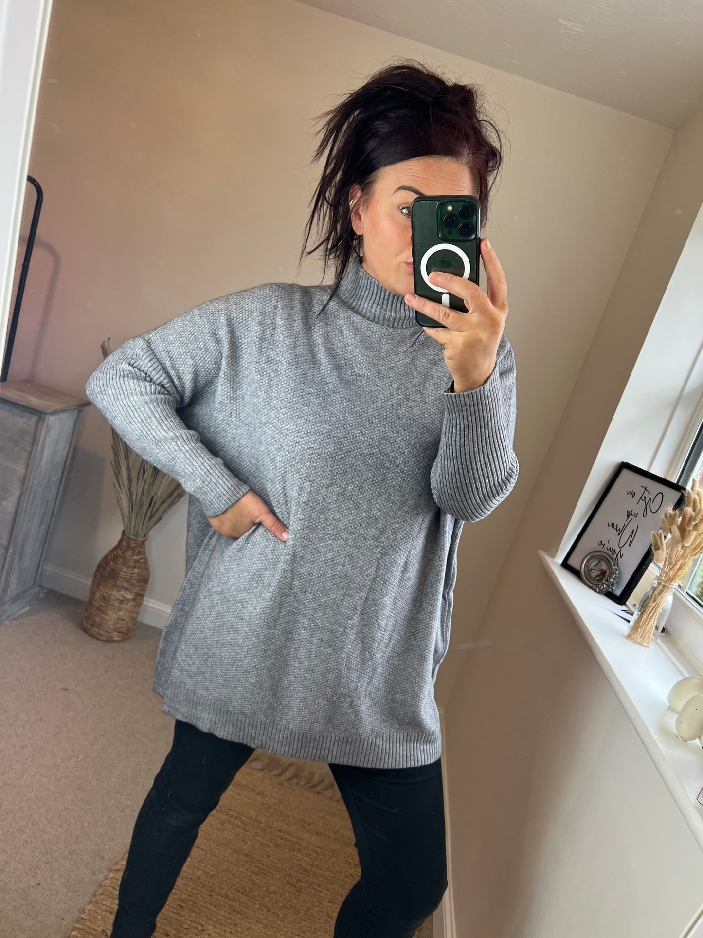 High Neck Jumper - Grey