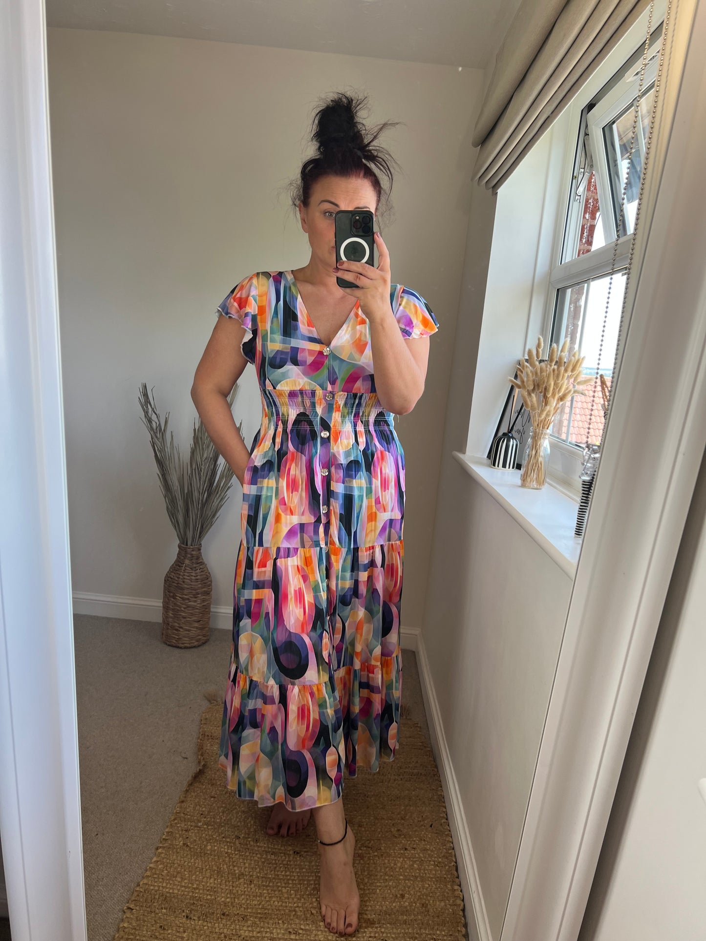 LOTTIE Maxi Button Dress with Pockets -  Retro