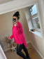 Chunky Knit Hi Low Jumper - Cerise