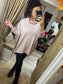 Jersey Cowl Neck Top - Blush