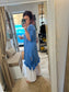 Linen Frill Tunic/Dress - Blue