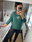 Fine Knit Sequin Heart Jumper - Jade
