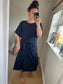 Tie Side Dress - Navy