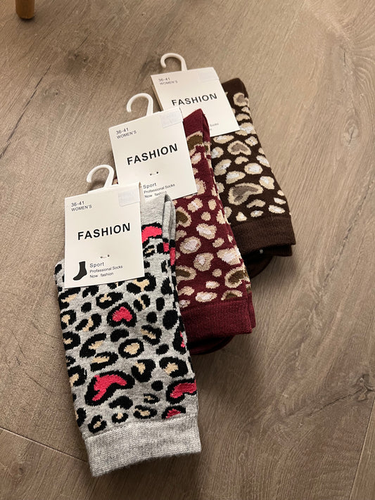 Leopard Print Chunky Ankle Socks