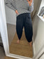 Jersey Barrel Leg Trousers - Black