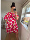 Puff Sleeve Dress - Cerise