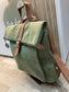 Faux Suede Rucksack - Sage/Tan