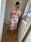 LOTTIE Midi Button Dress with Pockets - Cream Floral