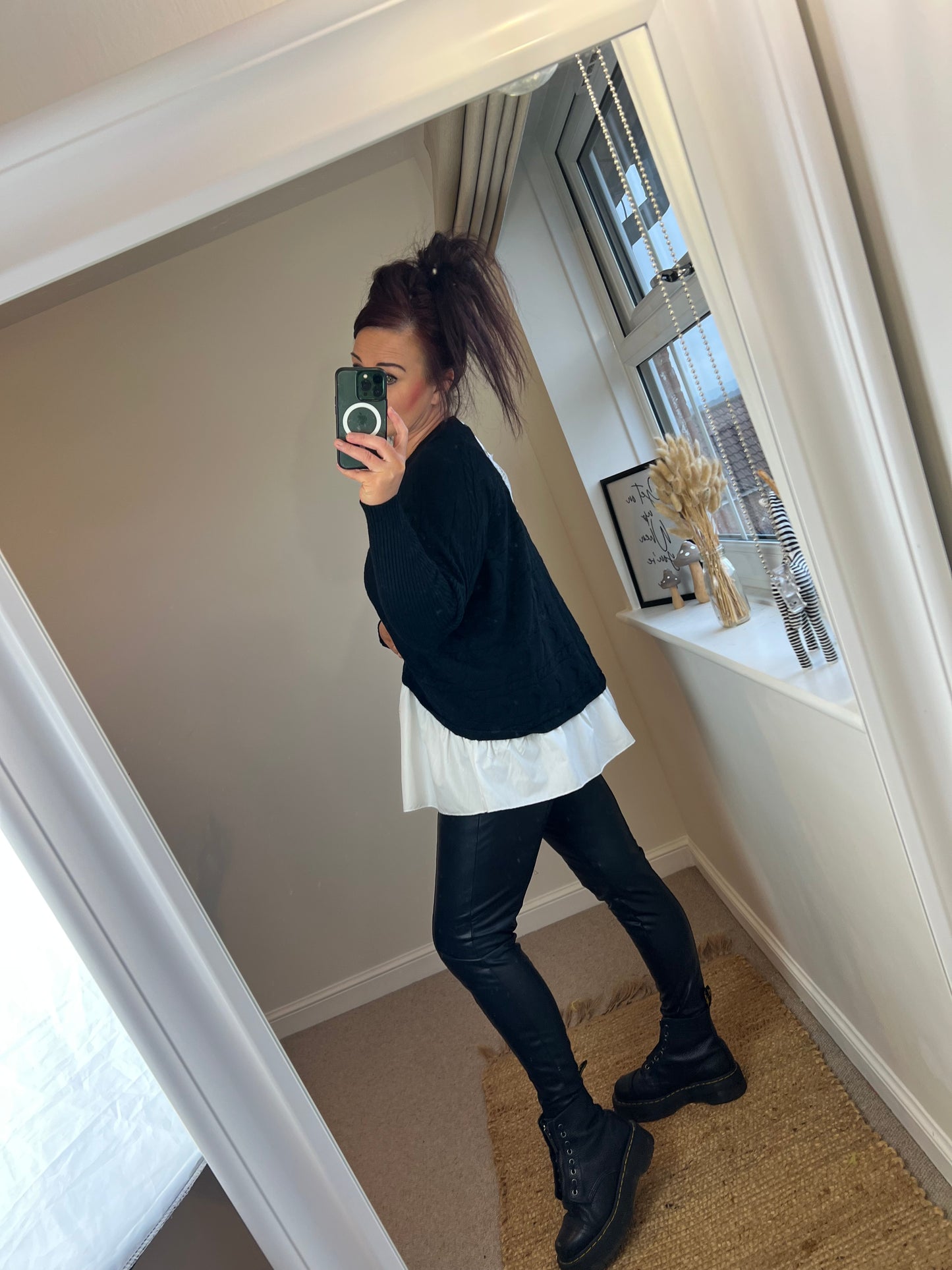 2 in 1 Jumper with Shirt - Black