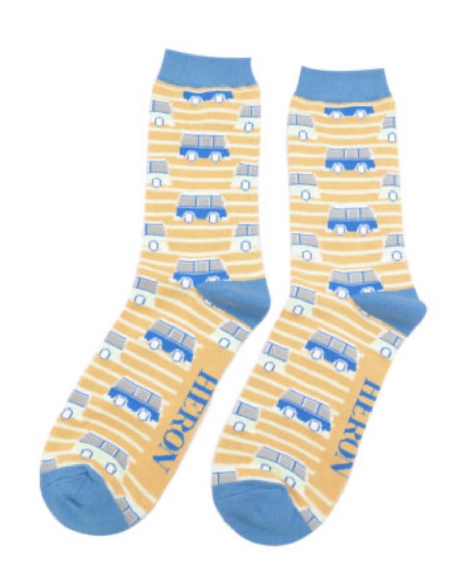 Men’s Mr Heron Bamboo Socks - Campervans