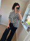 Embroidered Style Cotton Shirt - Black Leopard