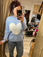 Heart Jumper - Powder Blue
