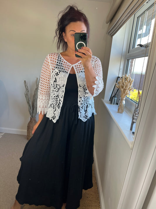 One Button Cardi - White