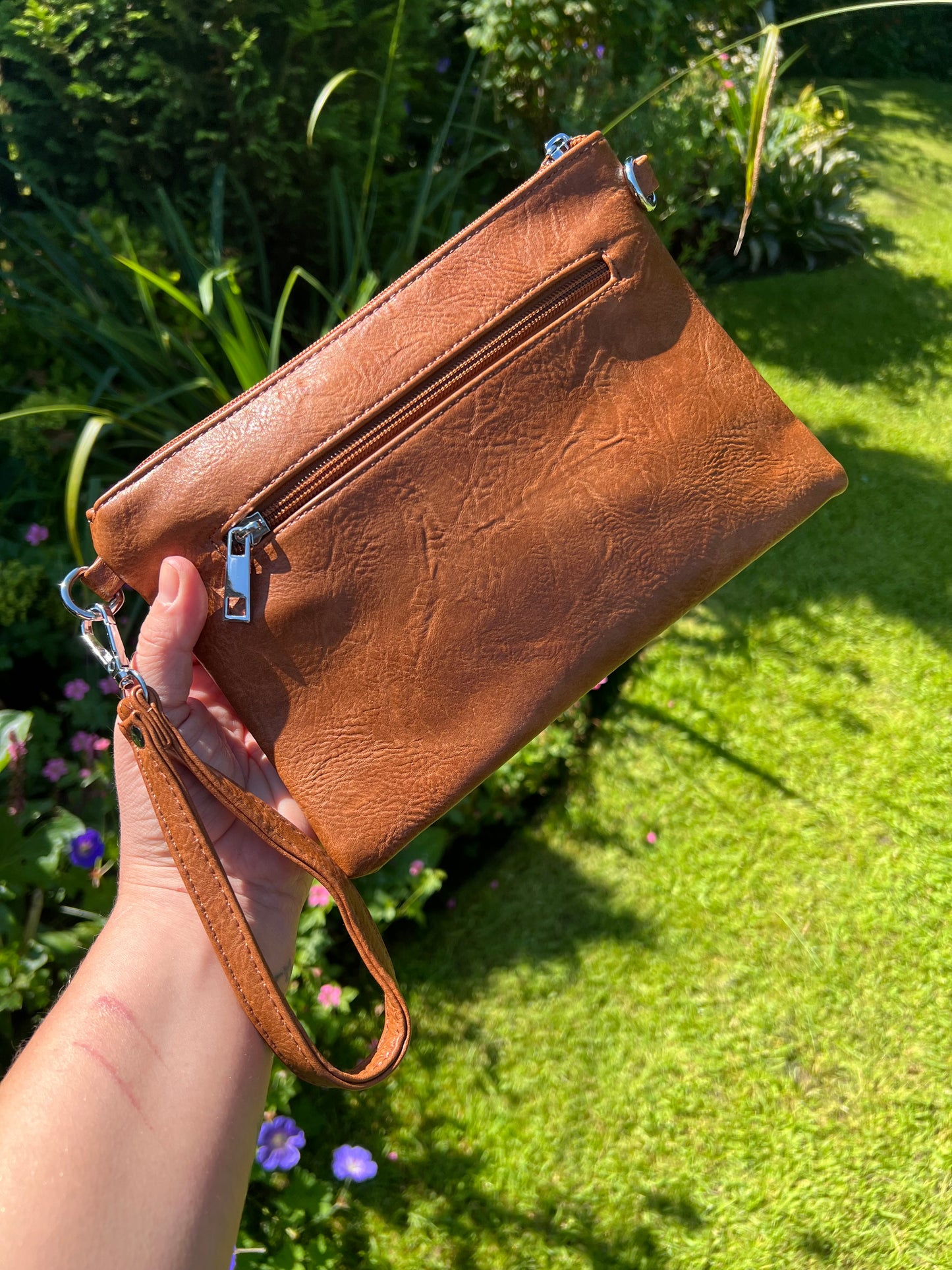 Clutch/Crossbody Bag - Tan