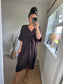 Twist Front Dress - Chocolate