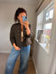 Military Denim Jacket - Chocolate