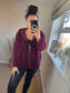 Cord Zipped Hoodie - Wine