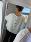 Linen Button Back Top - White