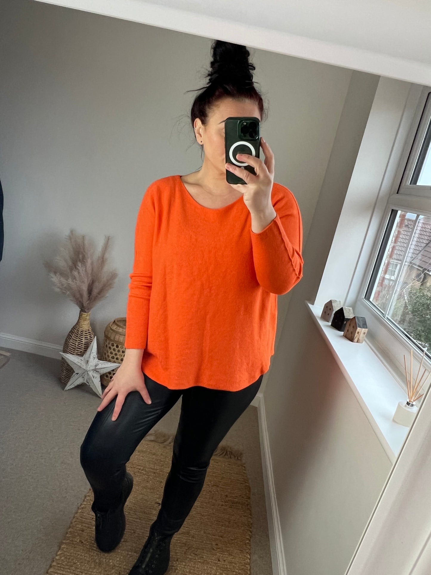 Soft Knit Short Jumper - Orange