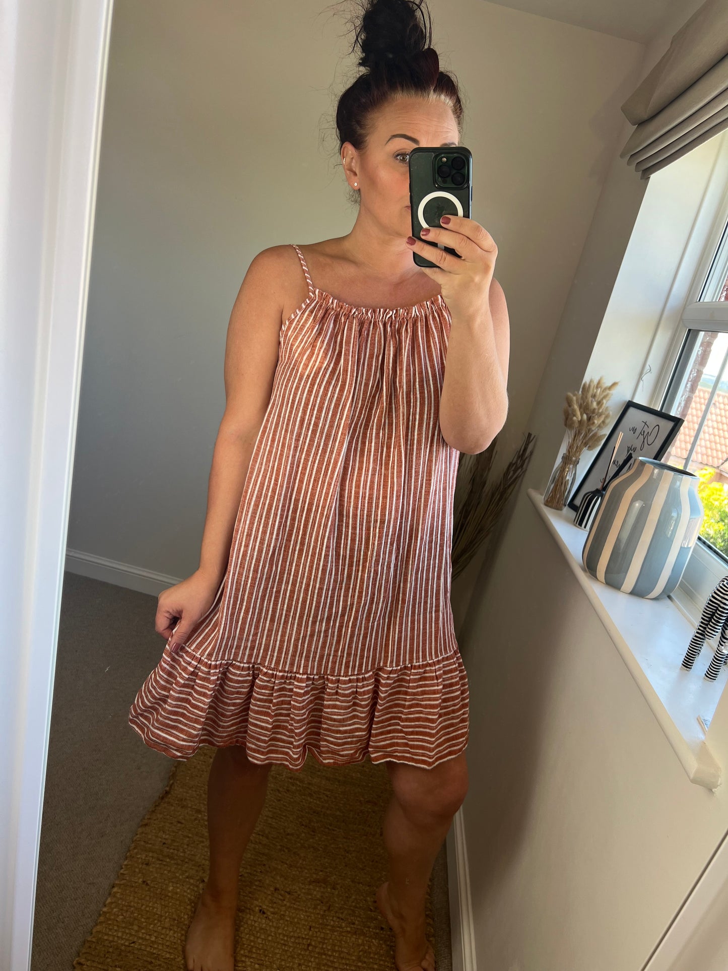 Stripe Sundress - Rust
