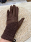 Cable Gloves with Touch Screen Finger - Chocolate
