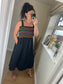 Shirred Bust Midi Dress - Black