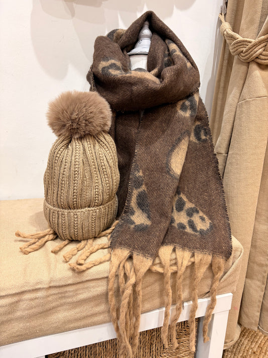 Blanket Scarf - Leopard Chocolate