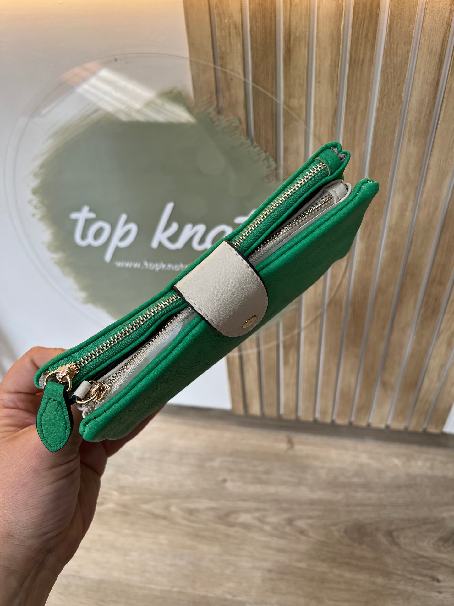 All-In-One Purse - Green/Cream