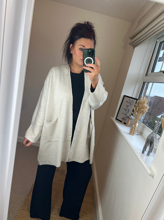 Oversized Midi Cardigan - Cream