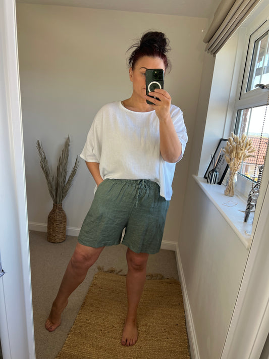 Linen Shorts - Khaki