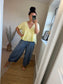 Barrel Leg Linen Trouser - Blue