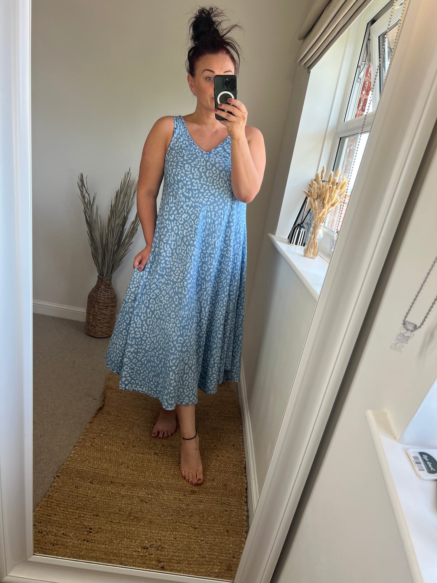 Denim Leopard Dress