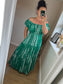STEVIE Maxi Button Dress with Pockets - Green/White